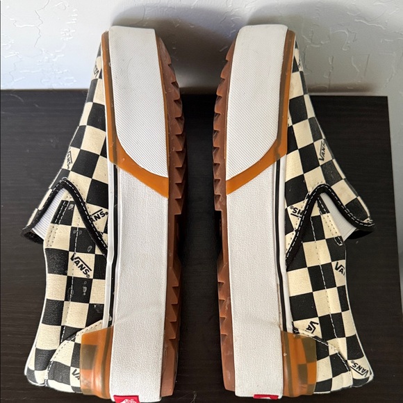 Vans Women's Stacked Checkerboard Slip-On Shoes - Black and White - Size 8.5 - Picture 8 of 11